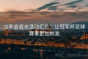 金年会返水活动汇总：让冠军杯足球赛事更加刺激