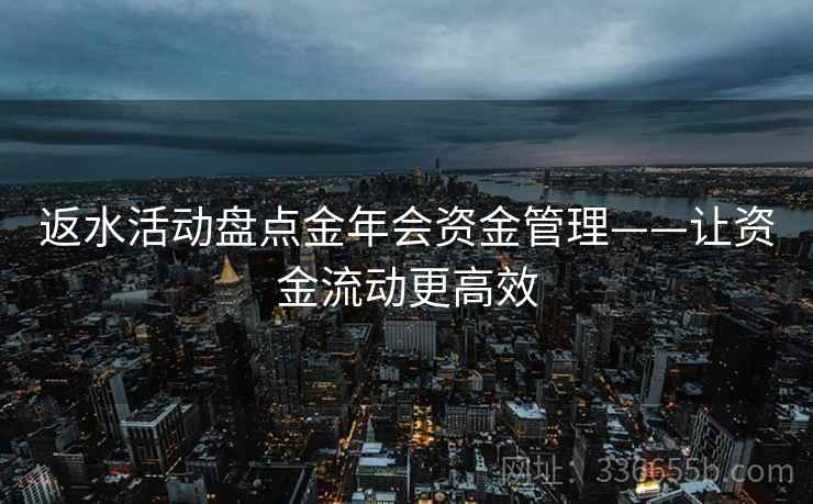 返水活动盘点金年会资金管理——让资金流动更高效