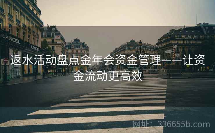 返水活动盘点金年会资金管理——让资金流动更高效