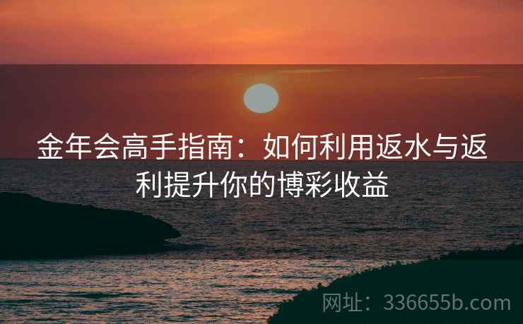 金年会高手指南：如何利用返水与返利提升你的博彩收益