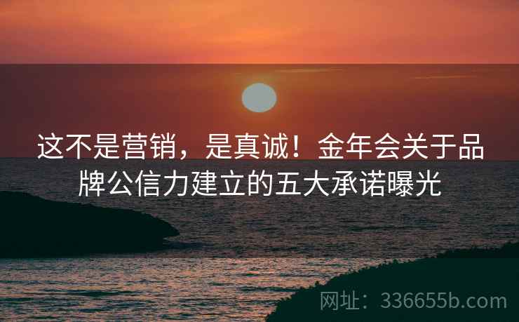 这不是营销，是真诚！金年会关于品牌公信力建立的五大承诺曝光